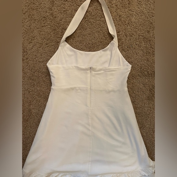 V Fish White Halter Cocktail Dress Women’s Small S Summer Party Wedding Guest - Picture 5 of 10